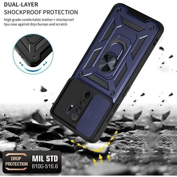 Skyddsfodral för Redmi Note 8 Pro - E.F.CONNECTION - Army Style - Marinblå marinblå
