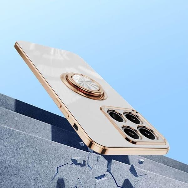 Skyddsfodral för Xiaomi 15T, Silikon Anti-chock Anti-reps Slim med ring - Vit Vit