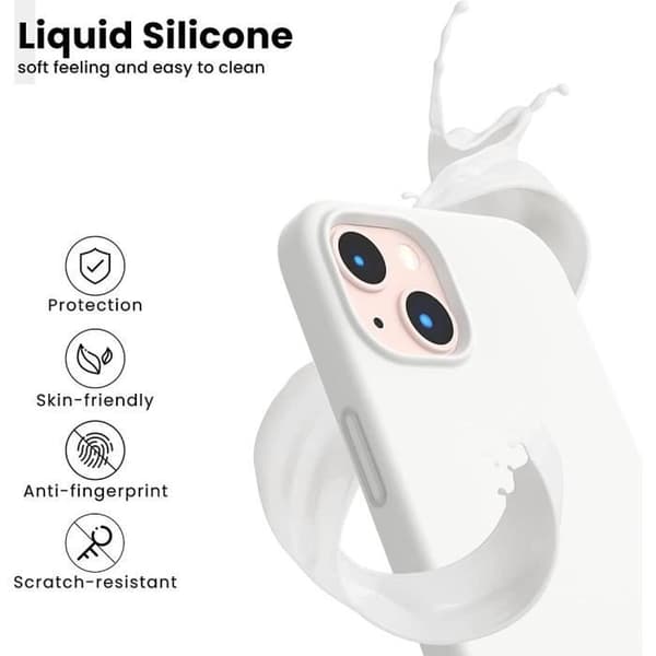 Coque - E.F.CONNECTION - för iPhone 14 Plus - Ultra Slim - Stötabsorberande Skydd - 2 Härdat Glas Vit