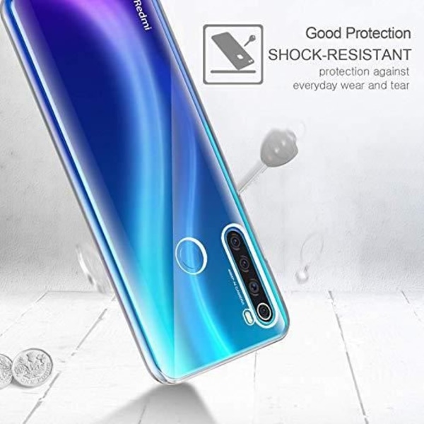 Coque til Redmi Note 8 - Xiaomi - Blødt TPU-silikone - Transparent - 2 hærdede glas - Skærmbeskyttelse Transparent