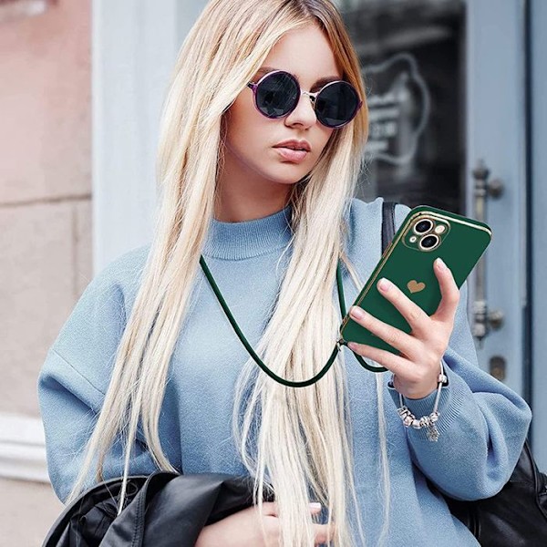 Mobilskal för Xiaomi 14T Pro - Silikon Skydd Anti-Repor med Grön Snodd Nattgrönt