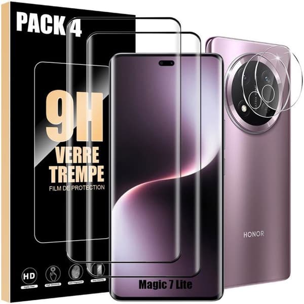 2 Helglas och 2 Kameraglas för Honor Magic 7 Lite - Repbeständig Skydd Transparent