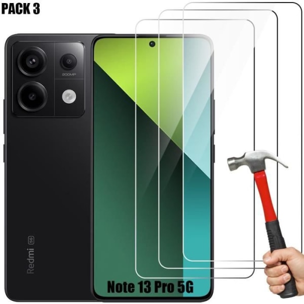 Lot-3 hærdet glas til Xiaomi Redmi Note 13 Pro 4G-5G, 9H Transparent Ultra Slim Screen Protector