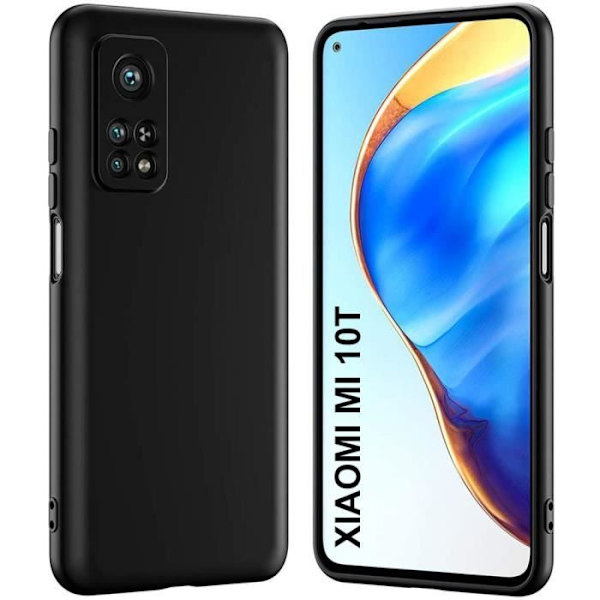 Skyddsfodral för Xiaomi Mi 10T - E.F.CONNECTION - Svart - Mjukt - Matt silikonfodral Svart