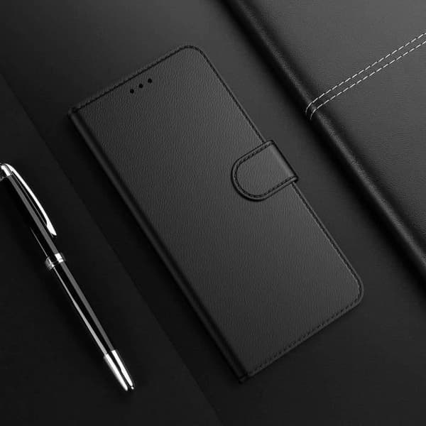 Skyddsfodral - E.F.CONNECTION - för Redmi Note 11/Note 11S - Svart - Läderlook - 360° skydd Svart