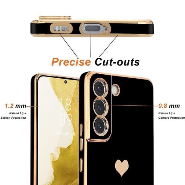 Coque - E.F.CONNECTION - För Xiaomi Redmi 12C/11A - Silikon TPU - Stötsäker - Repfria - Hjärtmotiv Svart