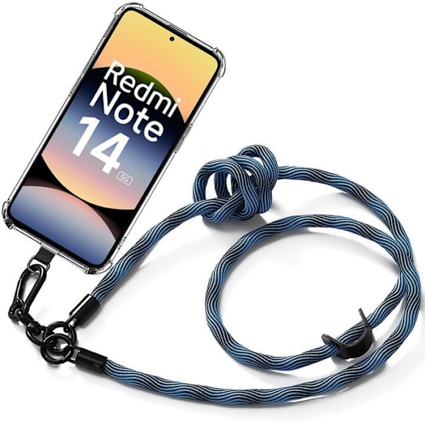 Skyddsfodral för Xiaomi Redmi Note 14 5G (inte för 4G) - med avtagbart snöre - E.F.Connection Transparent