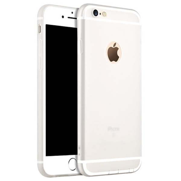 Beskyttelsescover til iPhone 8 - E.F.CONNECTION - Mat Silikone - Stødabsorberende - Ridseresistent - Halvtransparent Vit
