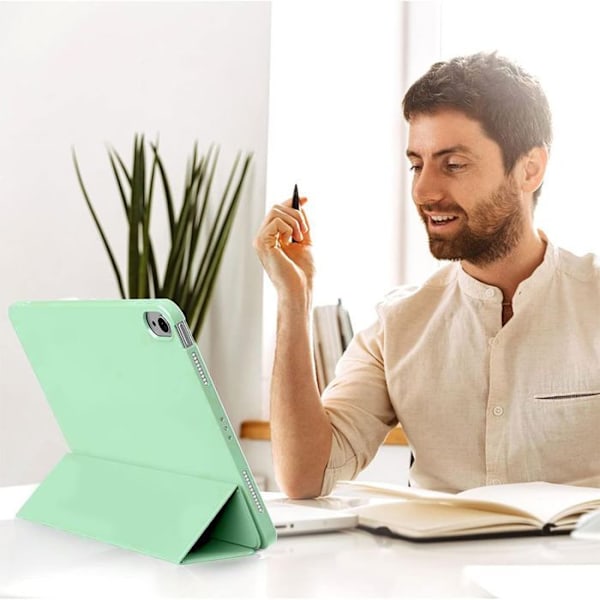 Coque + Härdat Glas - E.F.CONNECTION - för iPad Air 3 / Pro 10,5 - Grön - Stötresistent - Fällbart Stöd Grön