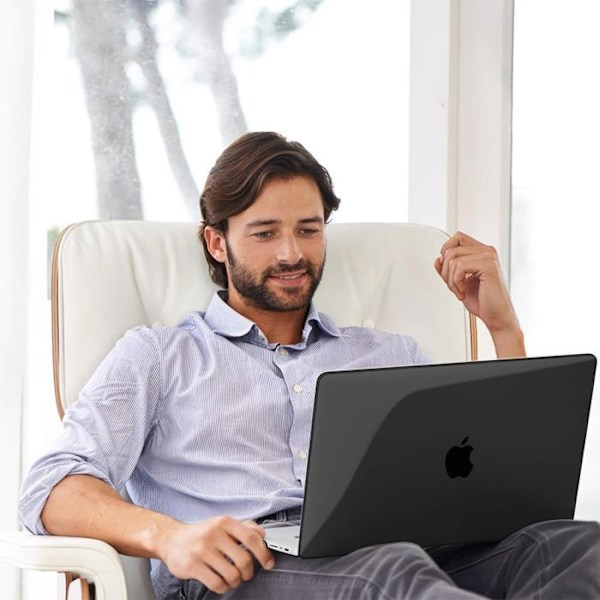 Etui til MacBook Pro 16 Tommer 2024 2023 2021 M4 M3 M2 M1 Pro/Max, Slidstærk Rigid Beskyttelse Ultratynd - Sort Svart