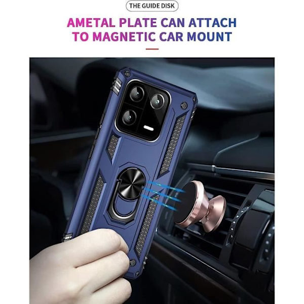 Coque - Xiaomi - 14 Pro - Stötsäker - Bakre Ringstöd - Hård marinblå