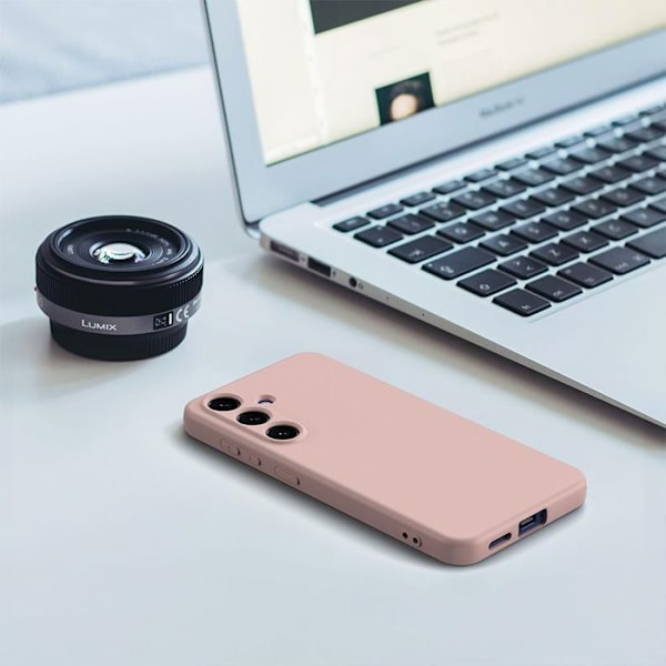 Coque + 2 Glas Ramt til Xiaomi Redmi Note 14 4G (ikke til 5G) Beskyttelse Silikone Liquid Slim Blød Mat Rose Rosa