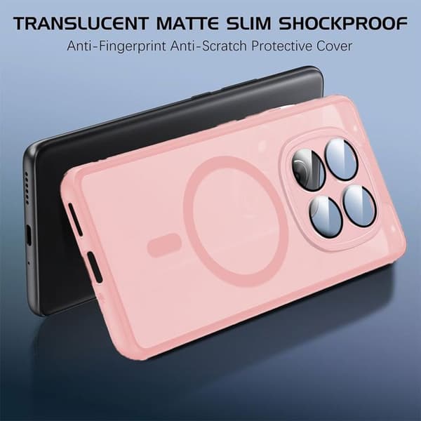 Fodral + 2 Tåliga Glas för Xiaomi Redmi Note 15 Pro Plus 5G - med Magnetring - Rosa Ros