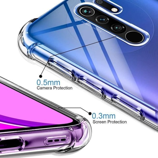 Fodral för Redmi 9 (6,53") Förstärkt 4 hörn Skydd Anti-chock Högt motstånd Transparent