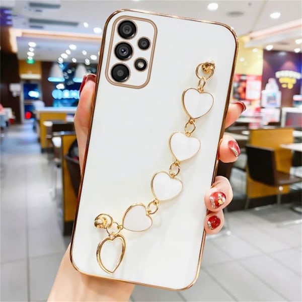 Coque til Xiaomi Redmi Note 14 Pro 5G (ikke til 4G) Beskyttelse TPU Anti-Ridser med Rem - Hvid Vit