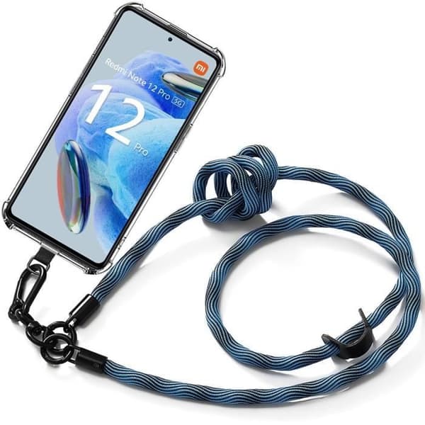 Coque - E.F.CONNECTION - För Xiaomi Redmi Note 12 Pro 5G - Förstärkt Skydd - Stöttålig - Avtagbar Snodd Blå Blå