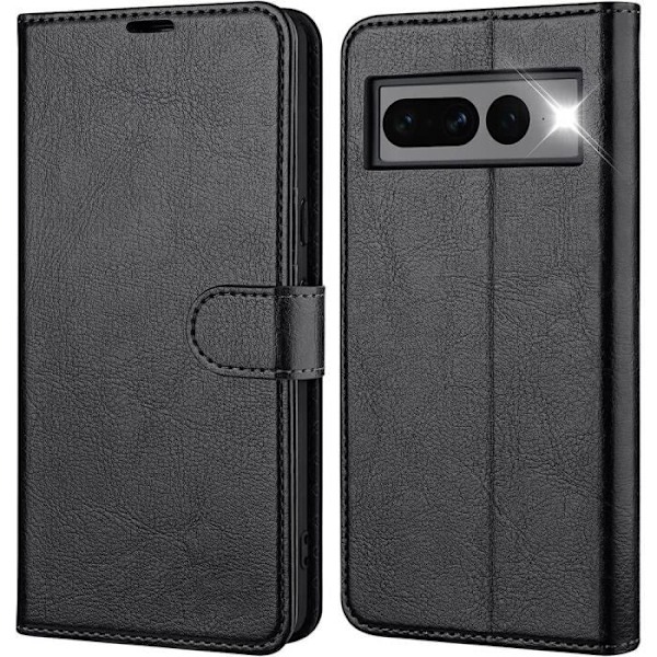 Fodral till Google Pixel 7 Pro Magnetisk stängning Syntetläder Elegant Svart Svart