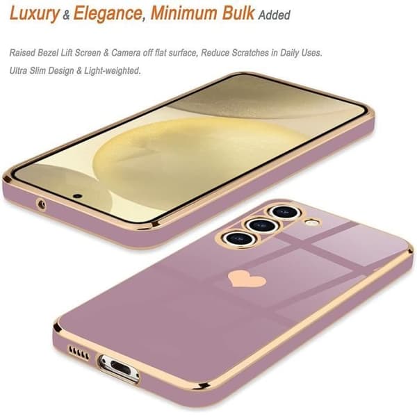 Coque + 2 Tåliga Glas - E.F.Connection - för Xiaomi Redmi Note 13 Pro+ 5G - Lila - Hjärtemönster - Slim lätt Lila