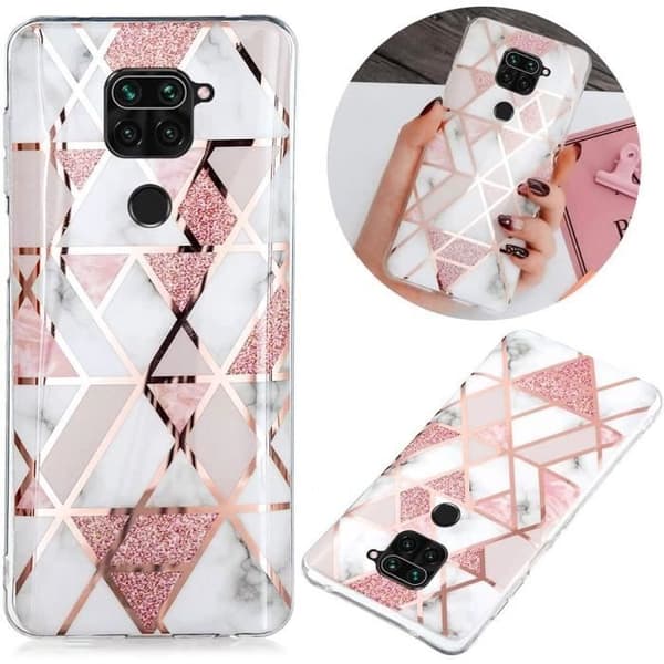Skyddsskal - E.F.CONNECTION - för Redmi Note 9 - Flexibel TPU - Stötsäker - Elegant och tunn Rosa