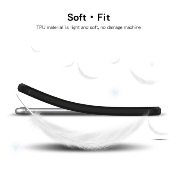 Coque - Xiaomi - Mi 8 Lite - TPU blød - Tekstureret kulfiber - Sort Svart