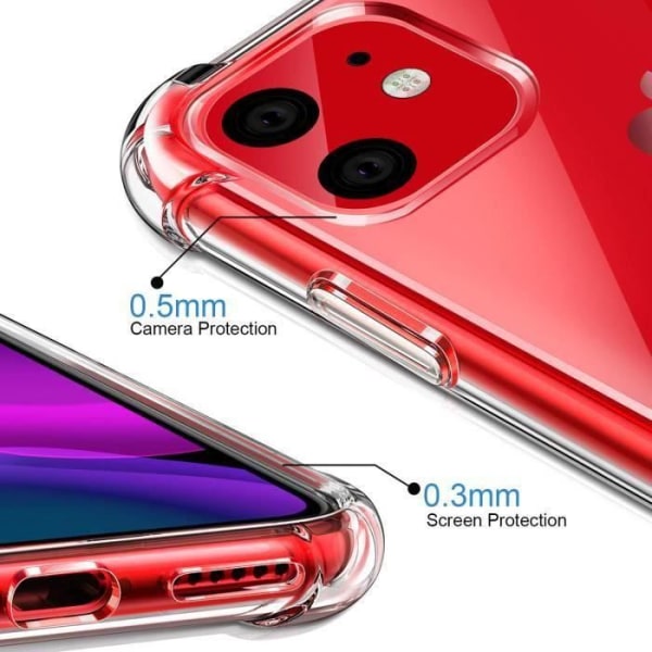 Etui til iPhone 11 Pro, gennemsigtigt blødt stødsikkert bumpercover Anti-ridse silikone TPU blødt beskyttende silikonecover