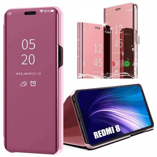 Skyddsskal - E.F.CONNECTION - Redmi 8 - Spegel Effekt - Stötabsorberande - Rosa rosa