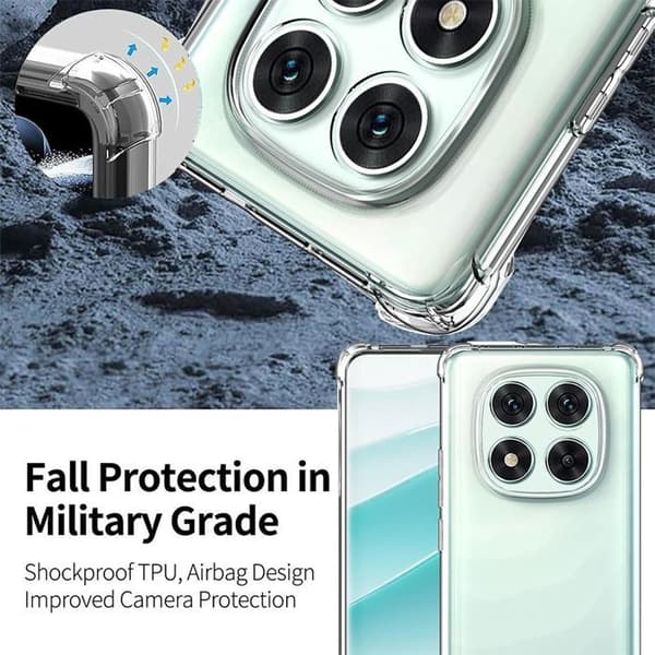 Coque för Xiaomi Redmi Note 14 Pro 5G (inte för 4G) - med Marineblå Snöre - E.F.Connection® Transparent