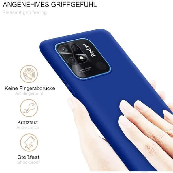 Coque i silikon - E.F.CONNECTION - för Xiaomi Redmi 10C - Mjuk silikon - Halkskydd - Stötsäker Blå
