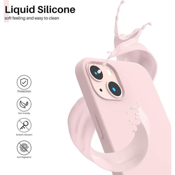 Siliconfodral - Rosé - för iPhone 14 Plus - Stötabsorberande - Halkfri - Ultra Slim Rosa