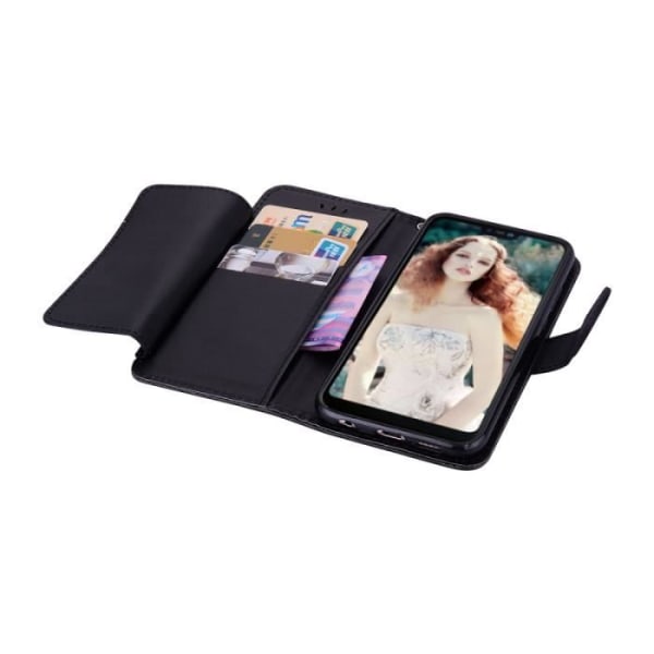 Cover Cover - Xiaomi - Redmi Note 8 - PU læder - Video Support - Kortholder - Sort Svart
