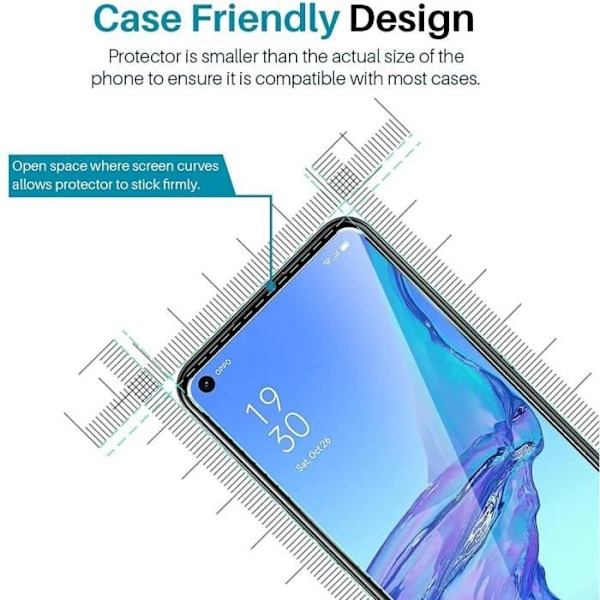 Skärmskydd - E.F.CONNECTION - för OPPO A53S - Paket om 4 - Härdat Glas - Rep resistant Transparent