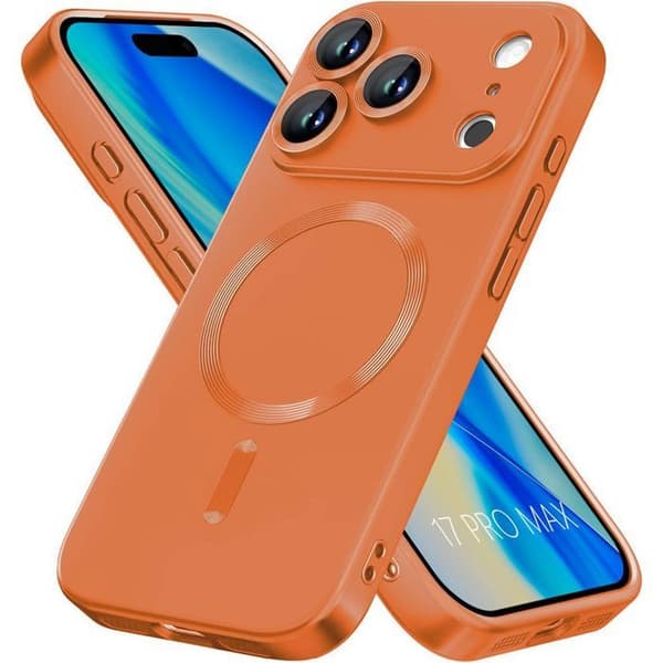 Siliconefodral - E.F.Connection - för iPhone 17 Pro Max - med Magnetring - Orange Orange