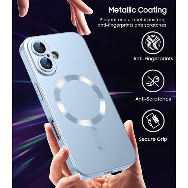 Skydds skal - E.F.Connection - för iPhone 17 - Mjuk Slim Silikon med Magnetring - Blå Blå