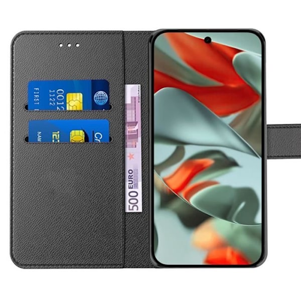 Full Cover Cover til Google Pixel 9 Pro XL - Beskyttelse Stødsikker Syntetisk Læder Flap Sort