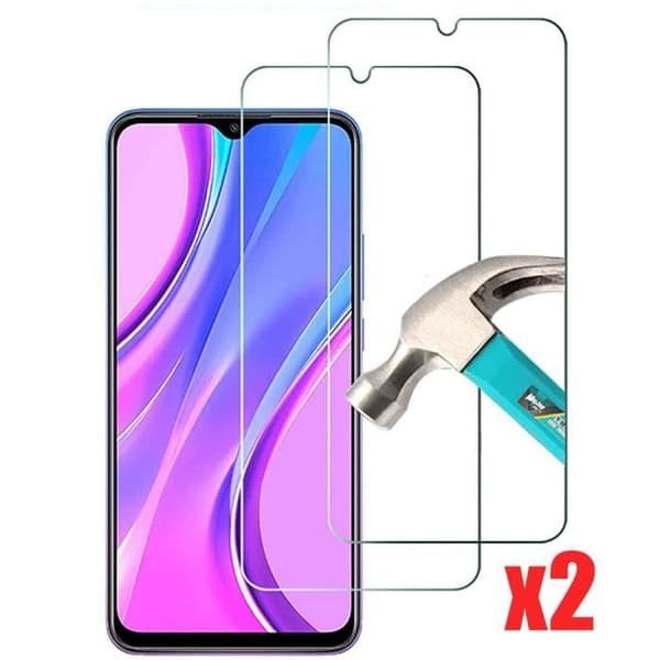 Skyddsglas - E.F.CONNECTION - Redmi 9 - Pack om 2 - Härdat glas - Repbeständig Transparent