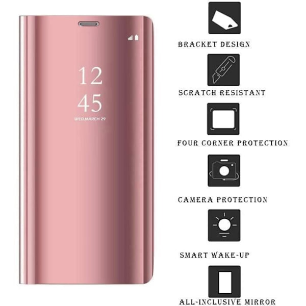 Coque - LuffyShop - Redmi Note 9 Pro - PU-läder - Spegelbeläggning - Intelligent stöd Blå