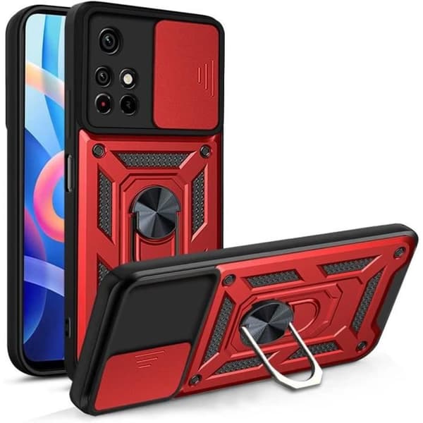 Skyddsskal - E.F.CONNECTION - Redmi Note 11S - Röd - Militärstil - Hård Röd
