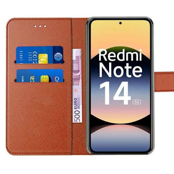 Fodral för Xiaomi Redmi Note 14 5G (inte för 4G) Stöttålig Skydd Syntetiskt Läder Brun kastanj