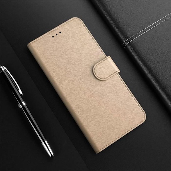 Skyddshull - E.F.CONNECTION - Redmi Note 12 - Läderlook - Rep防止 - Guld gyllene