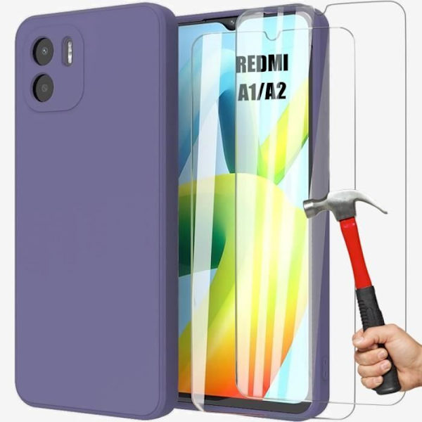 Coque - Xiaomi - Redmi A1-A2 - Silikonevæske - Ultra Slim - Mørk Lilla Mörklila