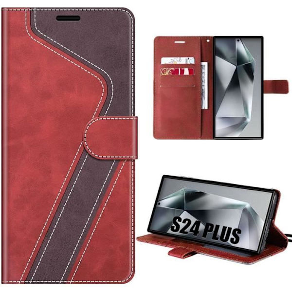 Coque - Samsung - Galaxy S24 Ultra - Mjuk - PU-läder - Röd Röd