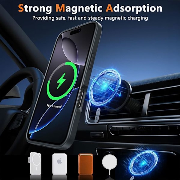 Coque til Xiaomi Redmi Note 13 Pro 5G (ikke til 4G) Hybridbeskyttelse med justerbar magnetisk holder Sort Transparent, svart