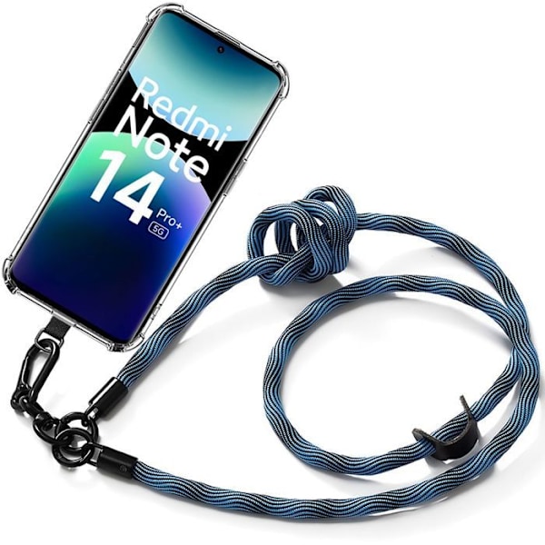 Skyddsfodral för Xiaomi Redmi Note 14 Pro+ 5G/Note 14 Pro Plus 5G - med avtagbart snöre - E.F.Connection Transparent