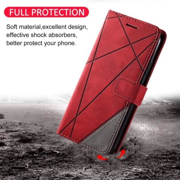 Coque för Xiaomi Redmi Note 12 Pro Plus 5G - E.F.Connection - Röd - Lädereffekt - Kortficka - Semi-rigid Röd