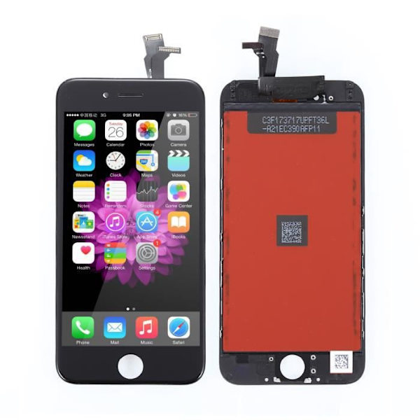 SKÄRM FÖR IPHONE 6 SVART TOUCH GLAS + LCD PÅ CHASSI + VERKTYG