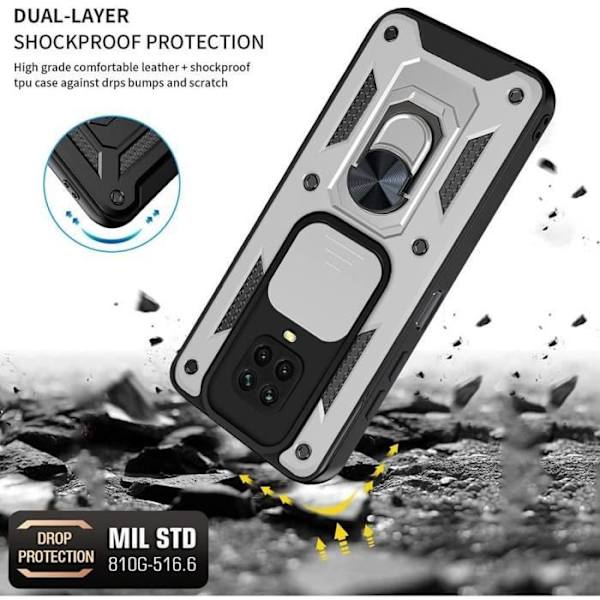 Skyddshölje - E.F.CONNECTION - Redmi Note 9 - Hård - Stötabsorberande - Silverfärgad Silver