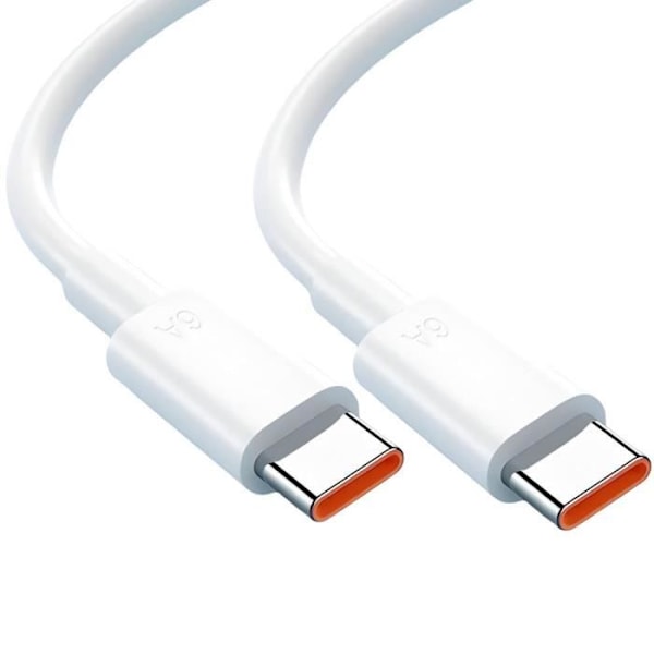 USB-C till USB-C Snabb Laddning 65W för iPhone 15, 15 Pro, 15 Pro Max, iPhone 16, 16e, iPhone 16 Pro - 1 Meter Svart Vit