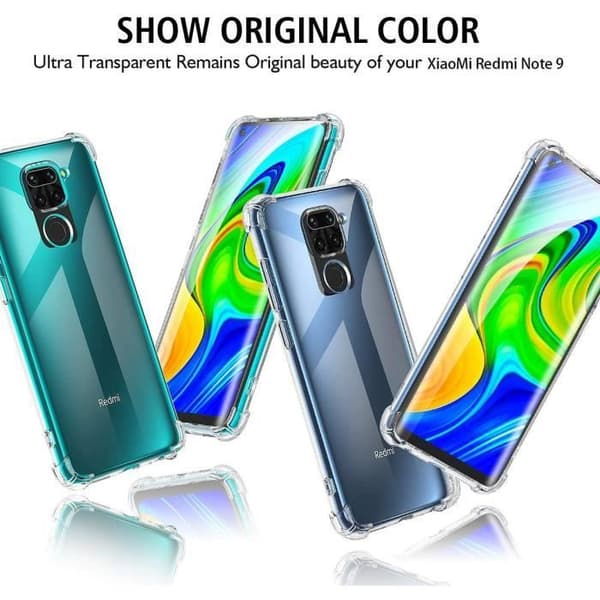 Skyddsfodral - E.F.CONNECTION - Redmi Note 9 - Mjuk - Transparent - Högkvalitativ silikon Transparent