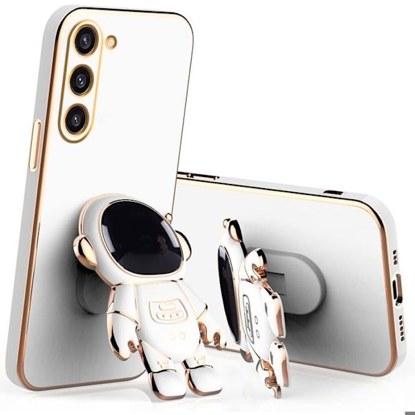 Coque för Xiaomi 14T Pro, Silikon Anti-repor Skydd med Astronaut Stöd - Vit Vit