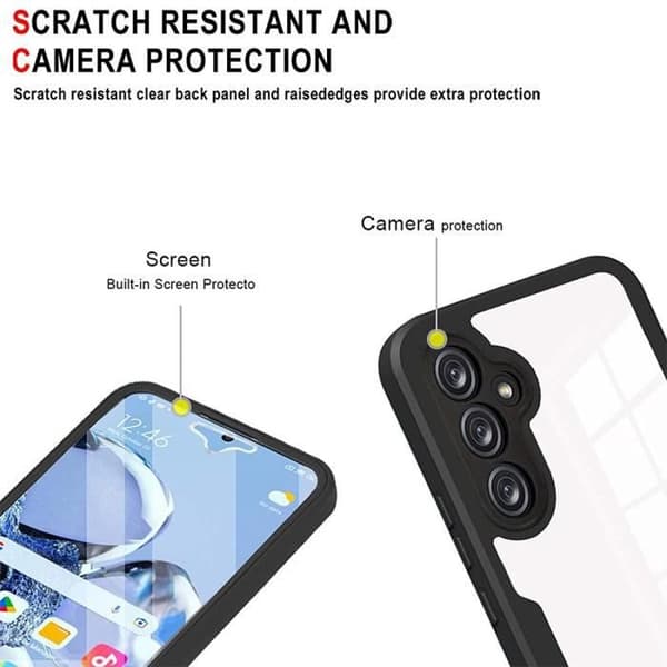 Skyddsfodral - E.F.CONNECTION - Samsung Galaxy A54 - Förstärkt Kant - Svart - Semi-rigid Svart